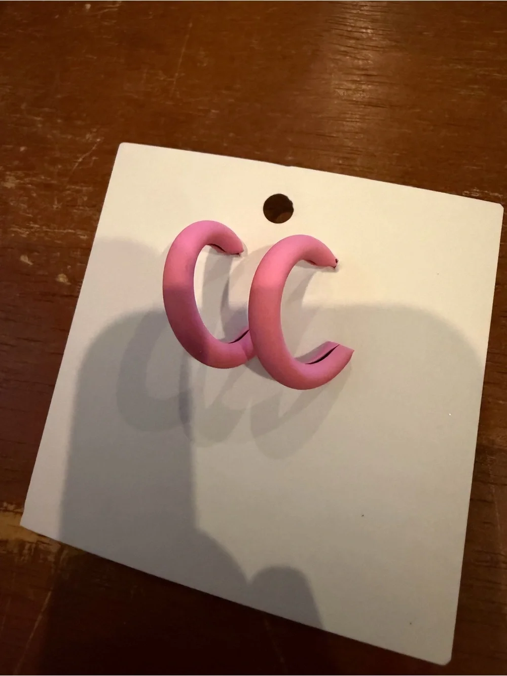 NWT Matte Pink Hoop Earrings - Women's Fashion Accessory